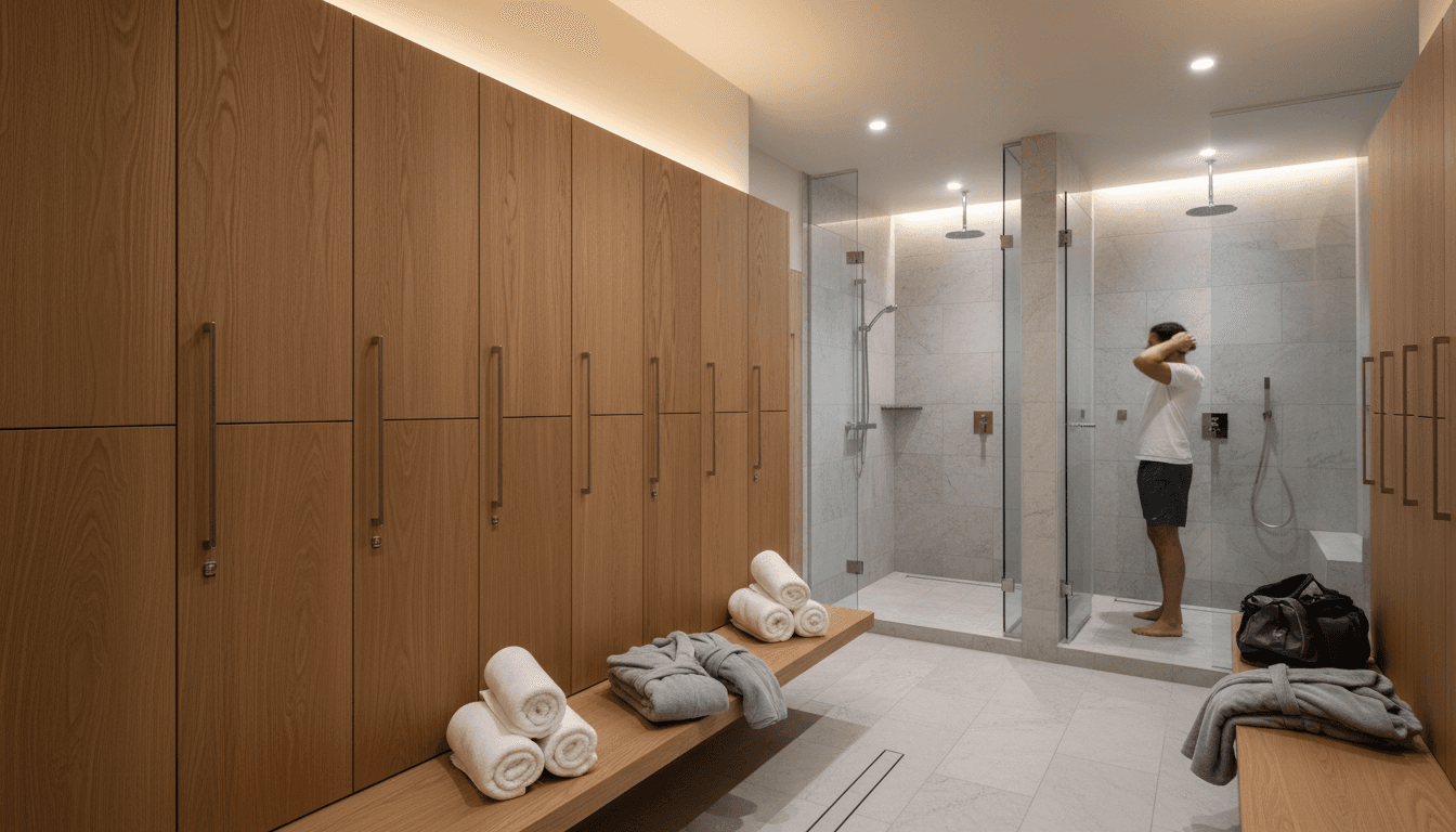 High-end locker room facilities at Xtreme Fitness Studio Gym in Lahore